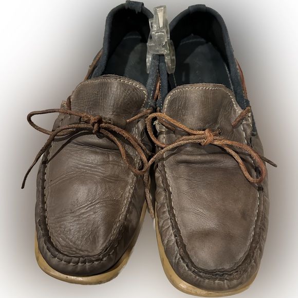 VTG KENNETH COLE 12M BOAT HOUSE SHOE Multi-media leather suede gray blue slip-on - Picture 1 of 5